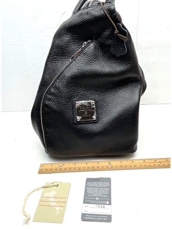 Valentina Black Italian Leather Convertible Backpack Purse Handcrafted In Italy main image 10